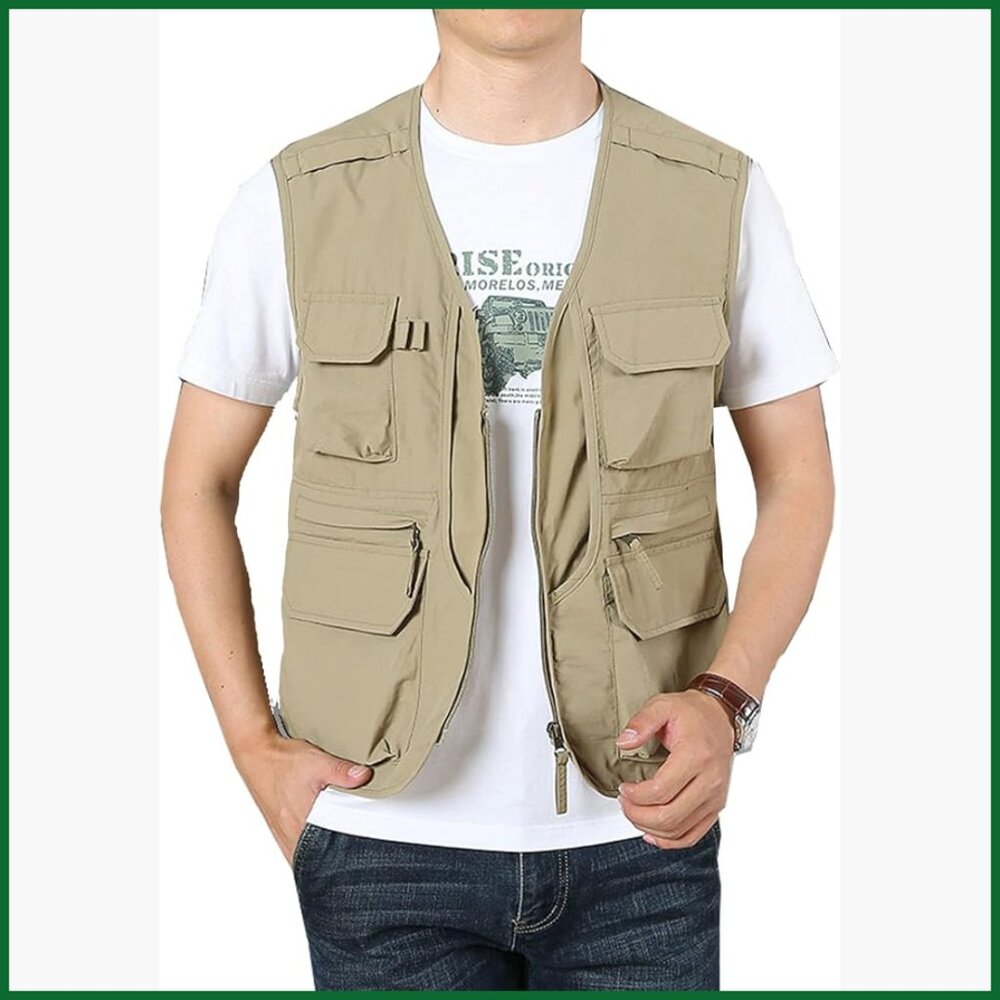 Lightweight Nylon Utility Vest with Multiple Pockets for Outdoor Activities